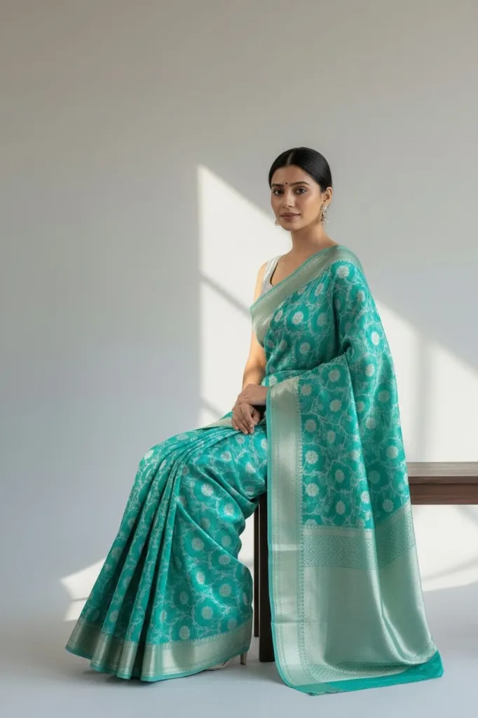 Kota Silk Saree_001_Green Color_Photo 3.webp