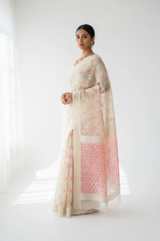 Kota Silk Saree_003_White Color_Photo 3.webp